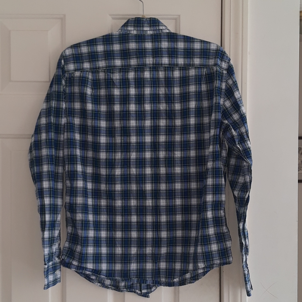 Men's Plaid American Eagle Button Down Size M - Picture 2 of 4